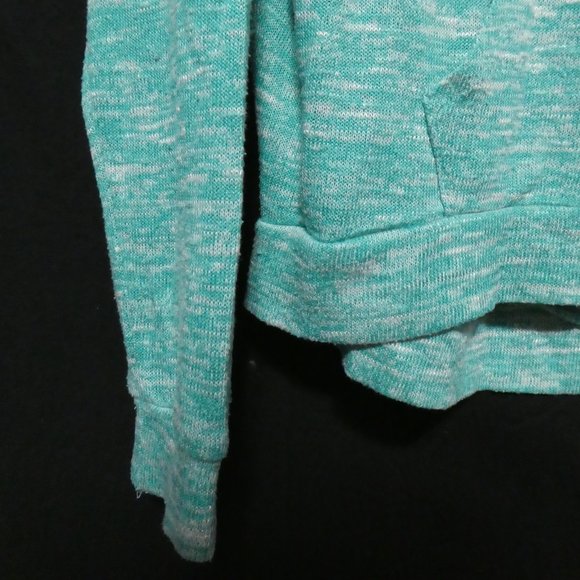 SWS, small, cropped knit hooded pullover sweater, kangaroo pockets, GUC - Picture 8 of 16